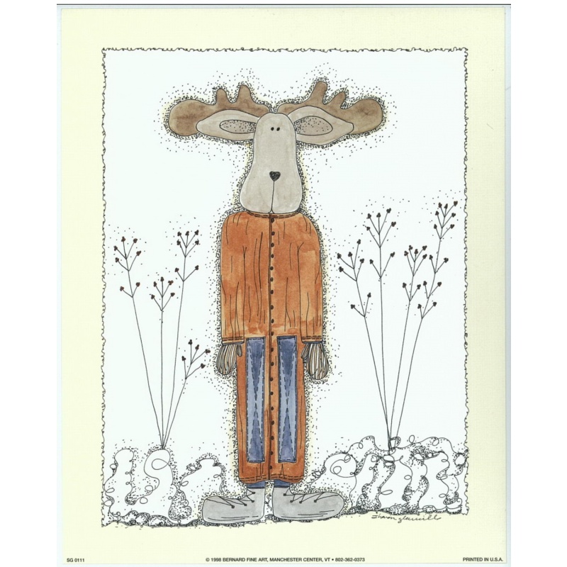 (8 x 10) Art Print SG0111 Sharon Glanville Country Moose