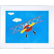 (16 x 20) Art Print TR0043 Shelly Rasche - Cat Flying Plane