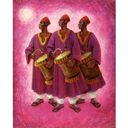 (16 x 20) Art Print PO1210 Wolfgang M. Otto - Black men playing drums