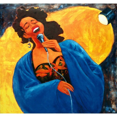 (18 x 18) Art Print RM0501 Ramarshi Woman singing