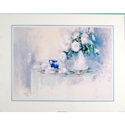 (22 x 28) Art Print SL939 Charlene Lawley Flowers on a Table