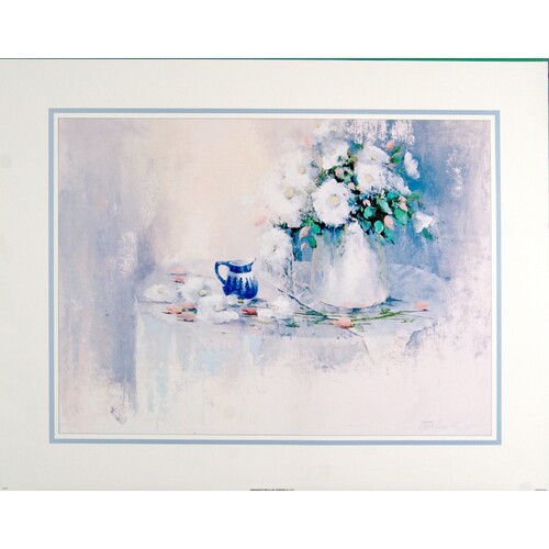 (22 x 28) Art Print SL939 Charlene Lawley Flowers on a Table