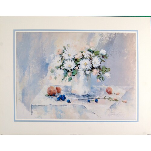 (22 x 28) Art Print SL940 Charlene Lawley Flowers on a Table II