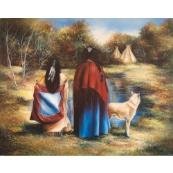(16 x 20) Art Print SC4091 Marilyn Rocks - Indians by the water