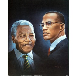 (16 x 20) Art Print PO1182 Wolfgang M. Otto - NELSON MANDELA & Malcolm X