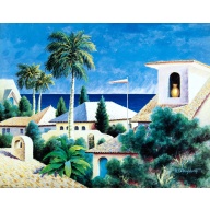 Lot of 2 (11 x 14) Art Print SC4048 W. S. Dougherty - Tropical oasis