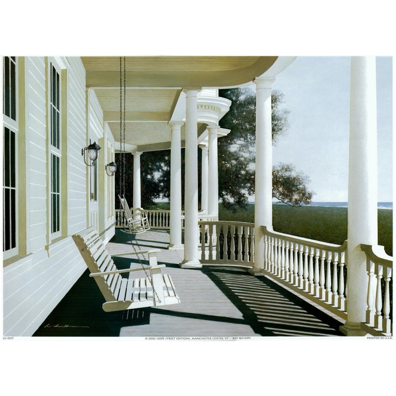 Lot of 2 (10 x 14) Art Print LU0217 Zhen-Huan Lu - Porch scene with rocker and swing