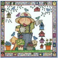 Lot of 6 (8 x 8) Art Print SD2005 Sue Dreamer - Barnyard kids Birdhouses