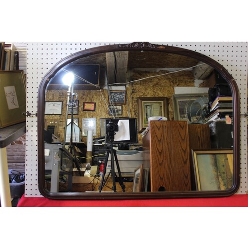 41.5 x 32 Ornate antique wooden framed mirror