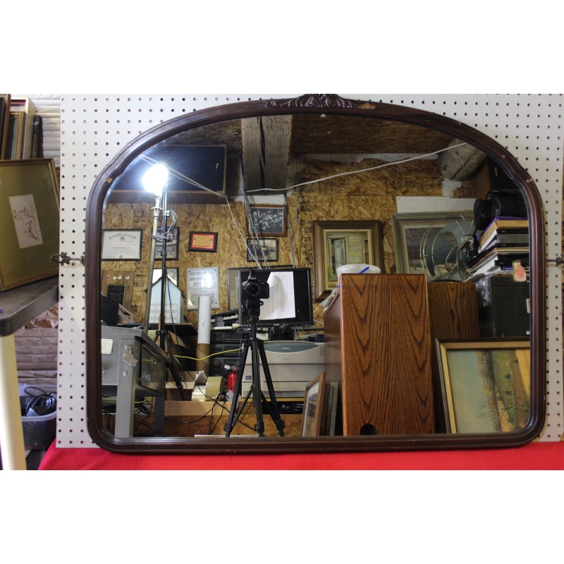 41.5 x 32 Ornate antique wooden framed mirror