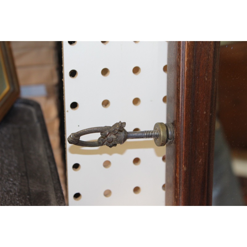 41.5 x 32 Ornate antique wooden framed mirror