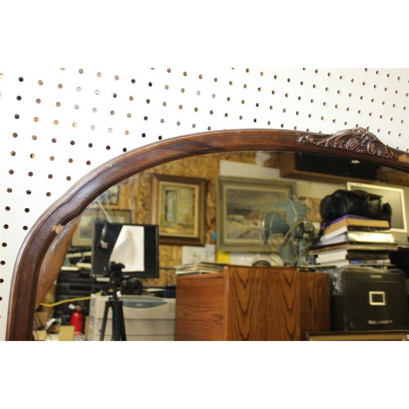 41.5 x 32 Ornate antique wooden framed mirror