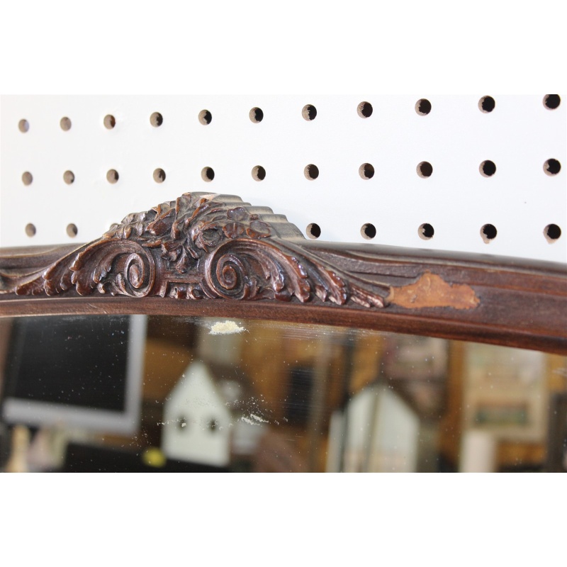 41.5 x 32 Ornate antique wooden framed mirror