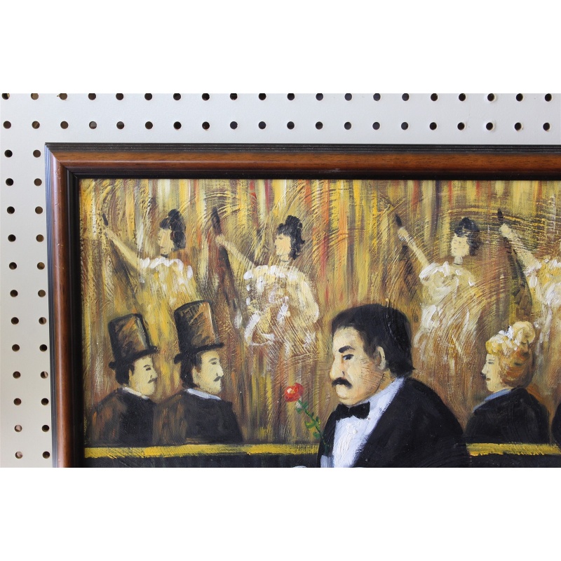 38 x 26 Framed picture - signed Italian Restaurant scene