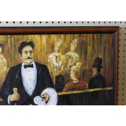 38 x 26 Framed picture - signed Italian Restaurant scene