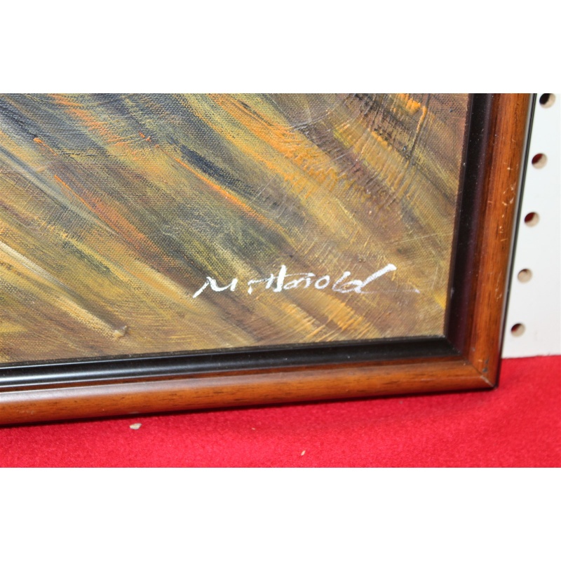 38 x 26 Framed picture - signed Italian Restaurant scene