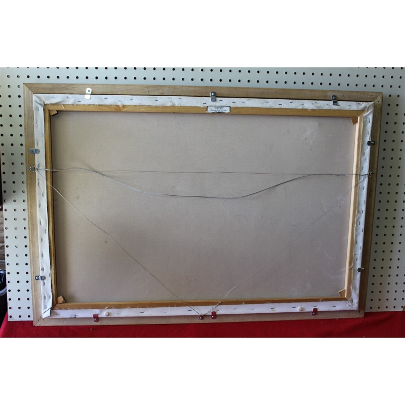 38 x 26 Framed picture - signed Italian Restaurant scene