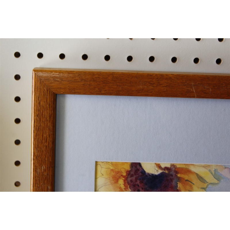 31.75 x 25.25 Framed picture sunflowers signed watercolor