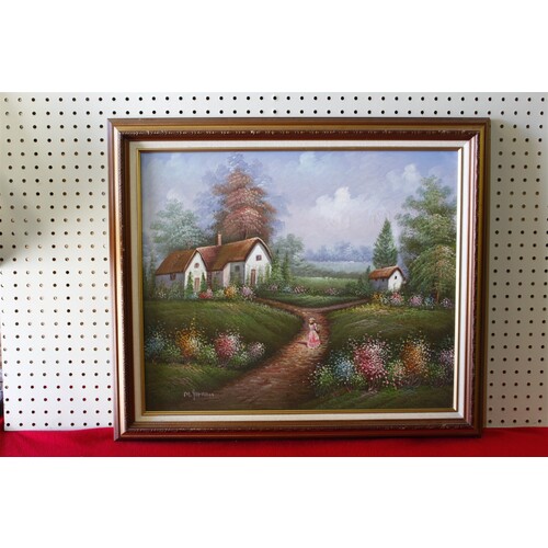 28.5 x 24.5 Framed picture signed M. Jordan