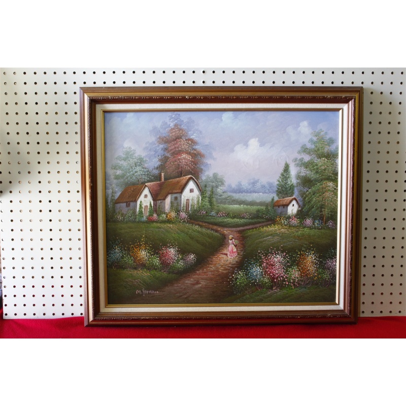 28.5 x 24.5 Framed picture signed M. Jordan