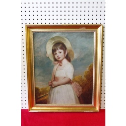 19.5 x 23.5 Framed picture little girl