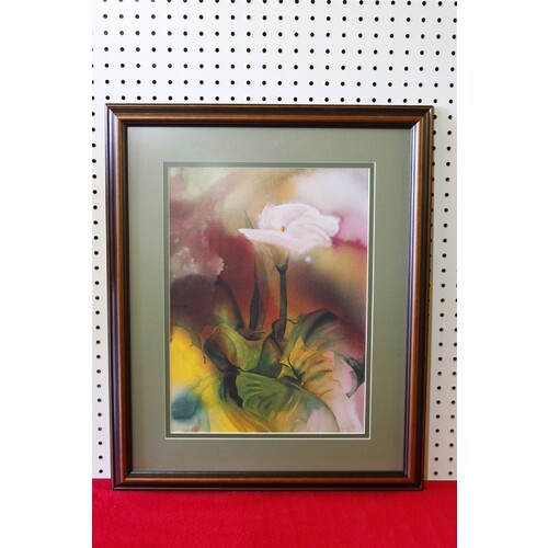 21 x 25.5 - Flawless Framed picture - captivating calla - signed K. Harvill