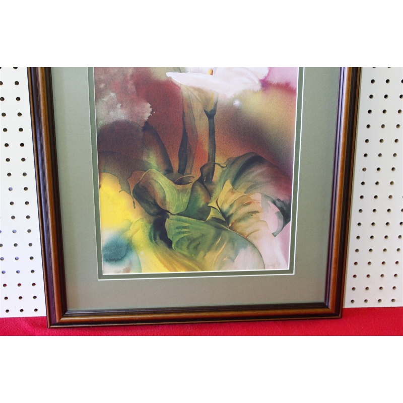 21 x 25.5 - Flawless Framed picture - captivating calla - signed K. Harvill
