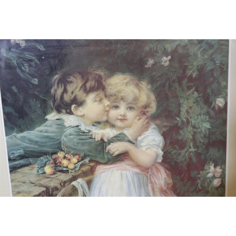 21 x 27.25 Framed picture over the garden wall by Fred Morgan 1910