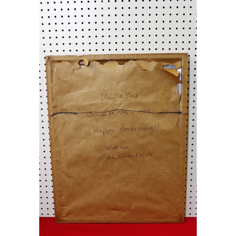 21 x 27.25 Framed picture over the garden wall by Fred Morgan 1910