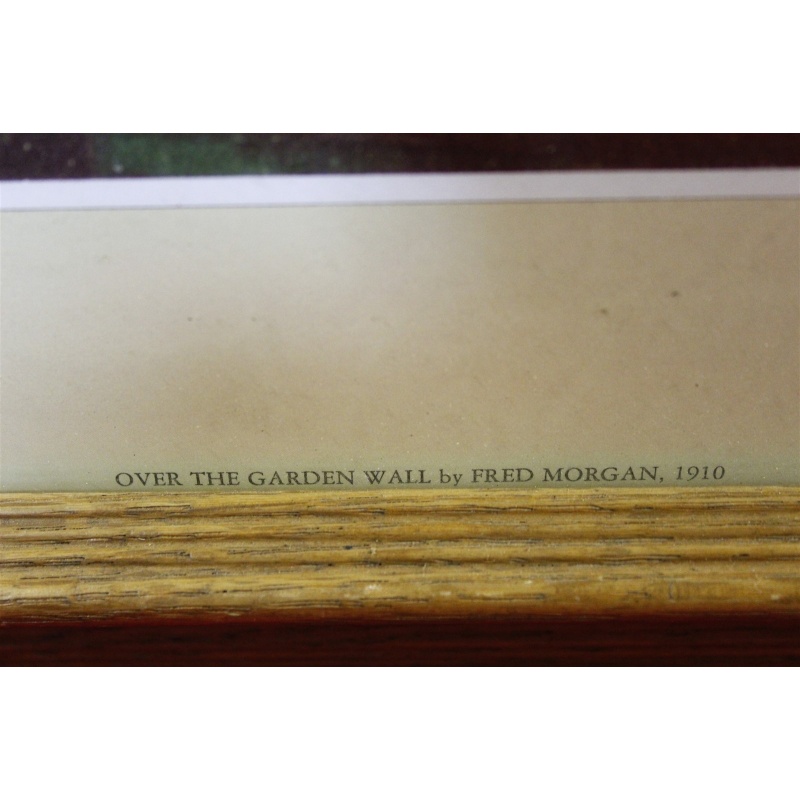 21 x 27.25 Framed picture over the garden wall by Fred Morgan 1910