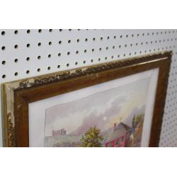 23.5 x 19.5 Framed picture St. Mary's church 1797 - 1st church in Albany