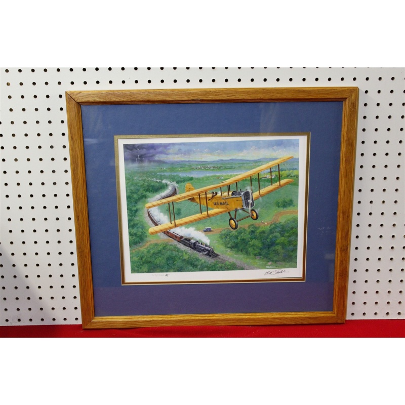 22.5x20 Framed numbered turn-of-the-century US airmail signed Thatcher 1131/3000