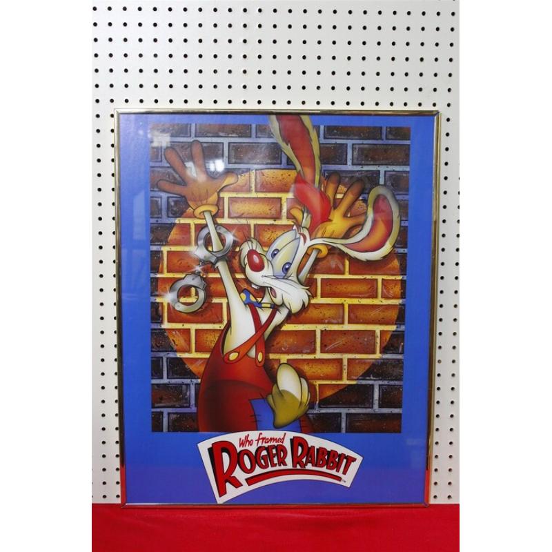 22 x 28.25 Framed movie poster who framed Roger rabbit