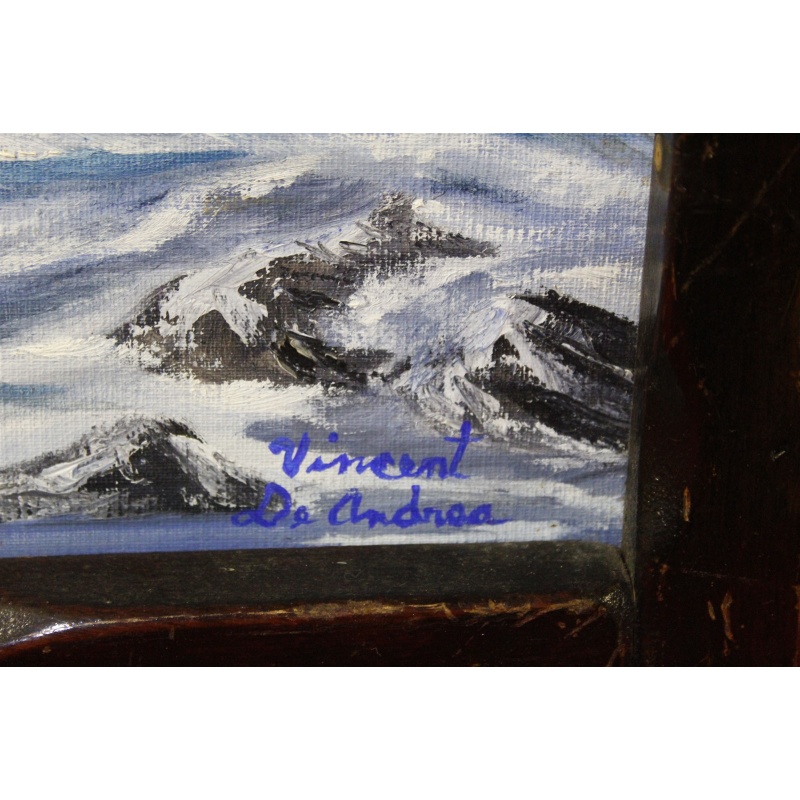 27.25 x 23.25 Framed picture Seaside Coast signed Vincent De Andrea