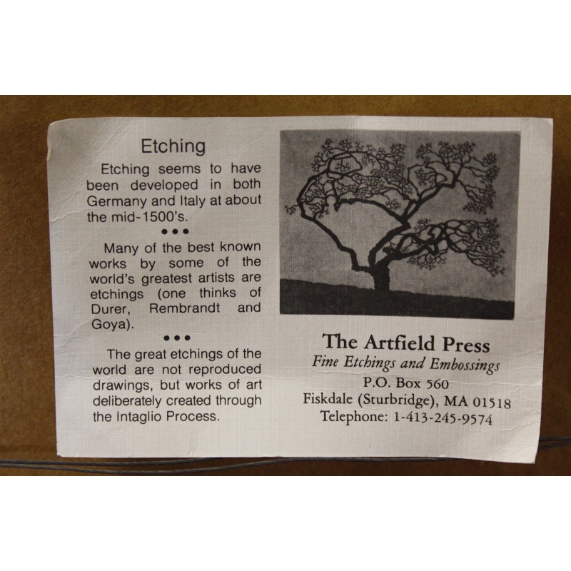 29.5 x 15.5 Framed etchings - the artfield press - Leo P Donahue