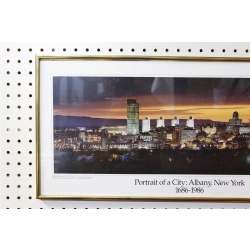 26.25 x 12.25 Framed portrait of a city Albany New York 1686 to 1986