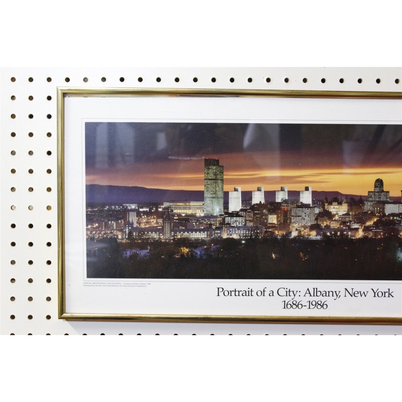 26.25 x 12.25 Framed portrait of a city Albany New York 1686 to 1986