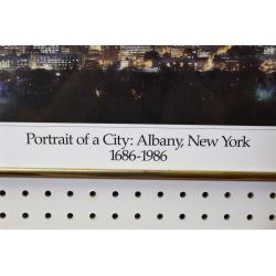 26.25 x 12.25 Framed portrait of a city Albany New York 1686 to 1986