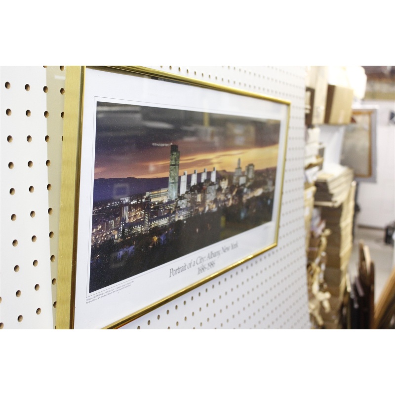 26.25 x 12.25 Framed portrait of a city Albany New York 1686 to 1986