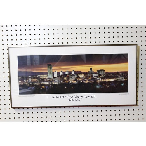 27.25 x 13.25 Framed portrait of a city Albany New York 1686 to 1986