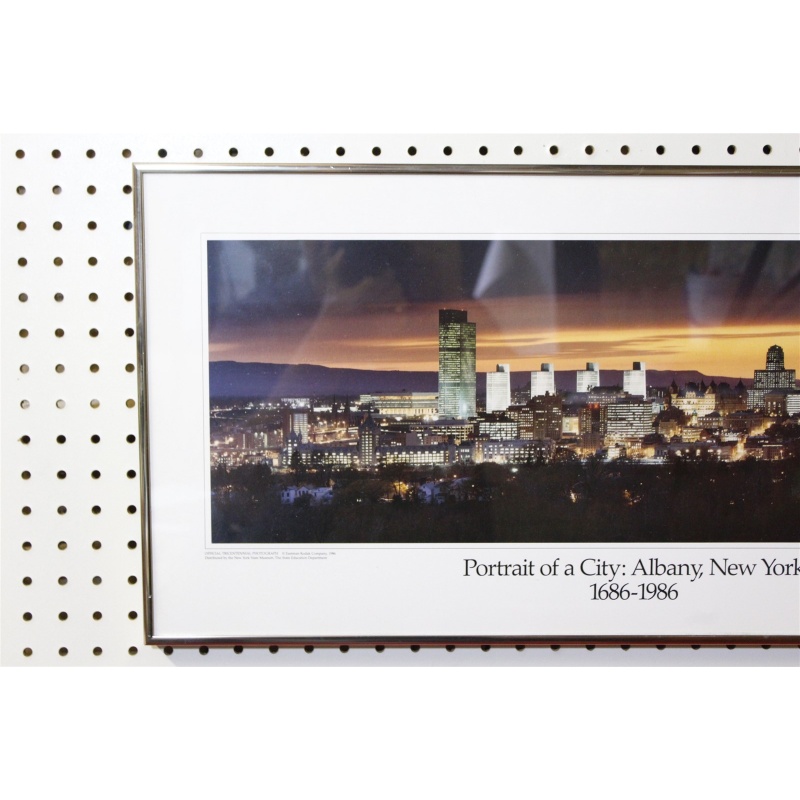 27.25 x 13.25 Framed portrait of a city Albany New York 1686 to 1986