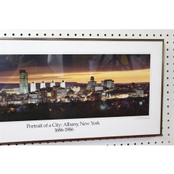 27.25 x 13.25 Framed portrait of a city Albany New York 1686 to 1986