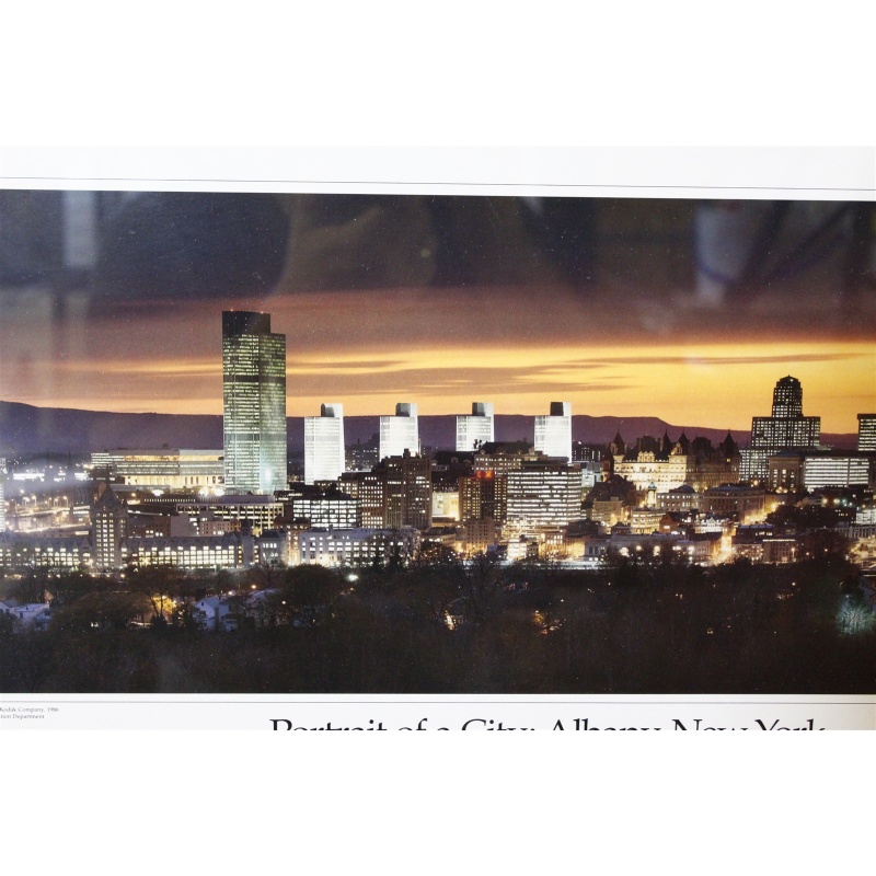 27.25 x 13.25 Framed portrait of a city Albany New York 1686 to 1986