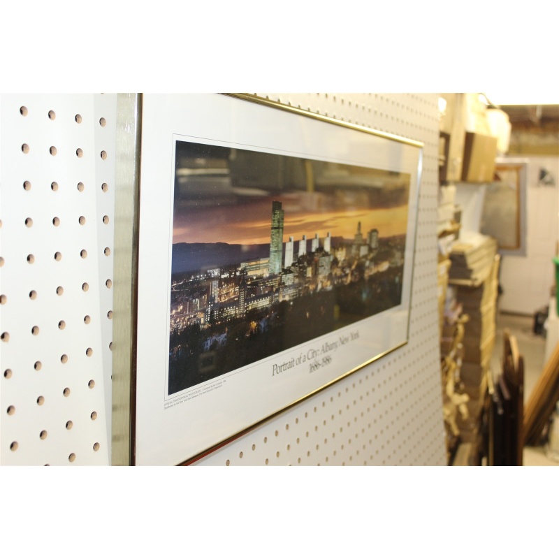 27.25 x 13.25 Framed portrait of a city Albany New York 1686 to 1986