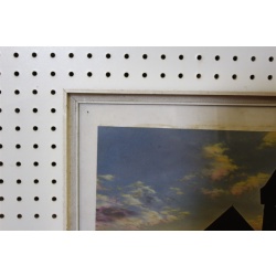 17 x 14 Framed picture cobblestone church silhouette