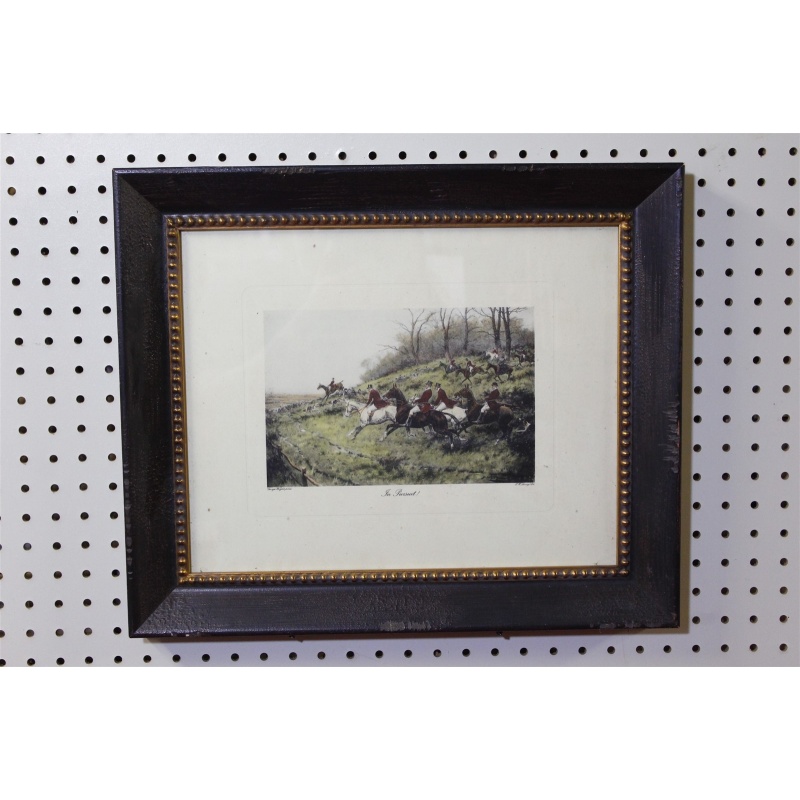 18.5 x 15.5 Framed Fox hunting picture George Wright and E.W. Savory Ltd