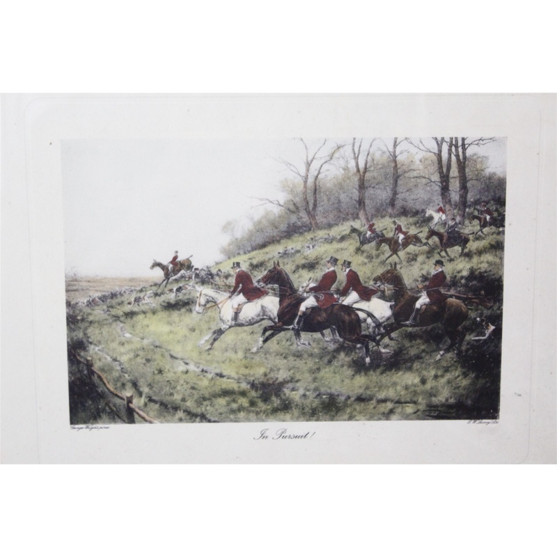 18.5 x 15.5 Framed Fox hunting picture George Wright and E.W. Savory Ltd