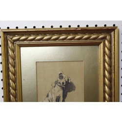 13 x 15 Framed dog picture signed Cecil Alden 1902