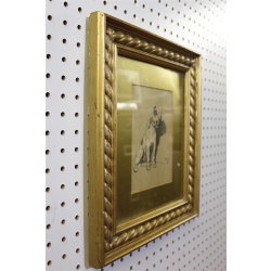 13 x 15 Framed dog picture signed Cecil Alden 1902