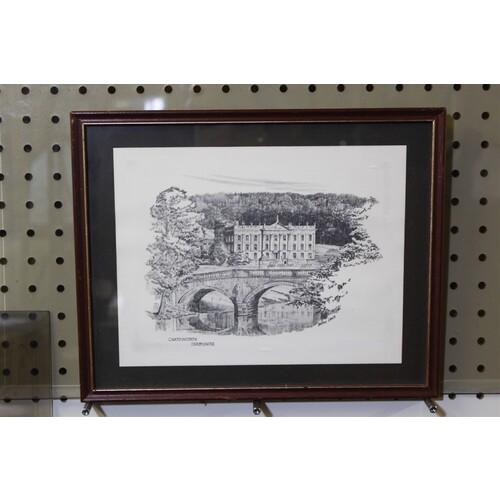 12.75 x 10.25 Framed Picture Chatsworth Derbyshire - Brian Lewis